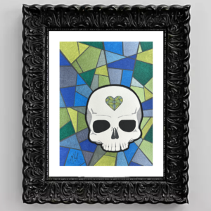 Stain Glass Skull PRINT