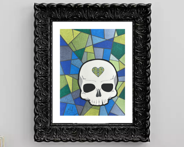 Stain Glass Skull PRINT