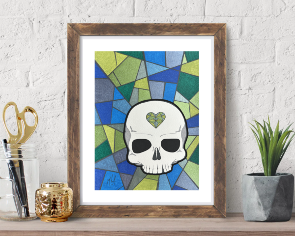 Stain Glass Skull PRINT - Image 2