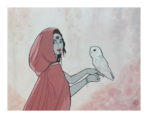 Minerva and Glaúx (little owl) PRINT