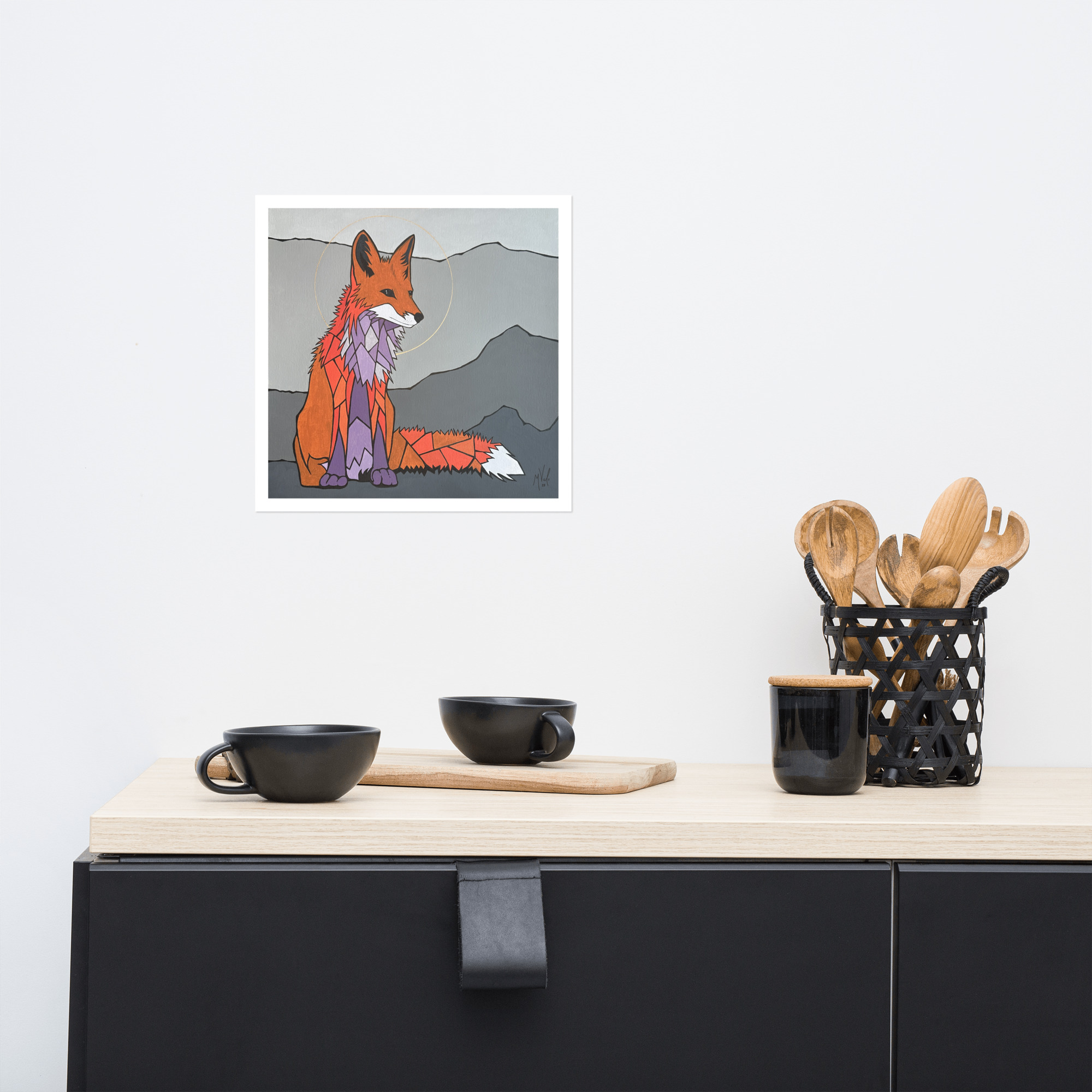 Vulpes Divinus, The Divine Fox | 12x12" Print - Image 3