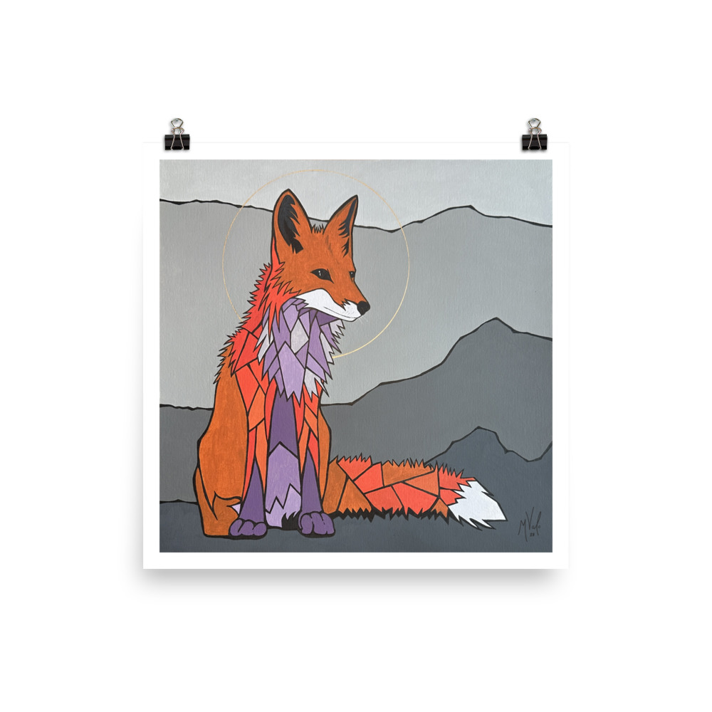 Vulpes Divinus, The Divine Fox | 12x12" Print - Image 2